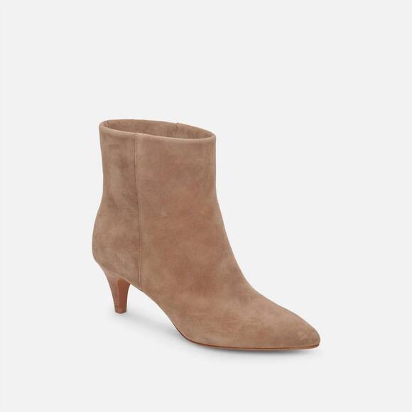 NEW DOLCE VITA women's dee pointed toe booties in truffle suede